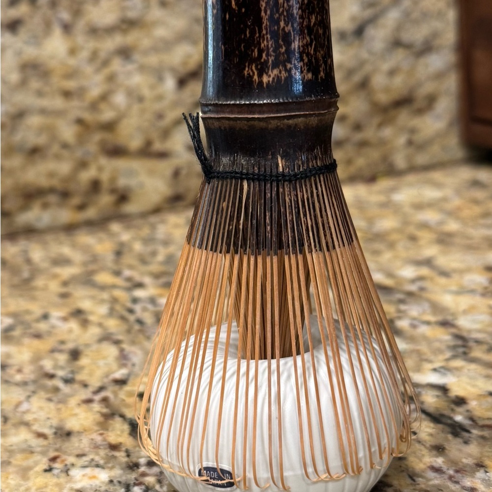 Bamboo Matcha Whisk with White Base